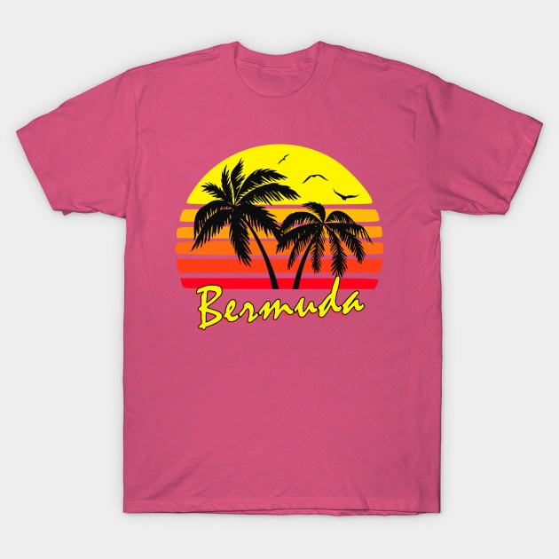 Bermuda Retro Sunset T-Shirt by Nerd_art